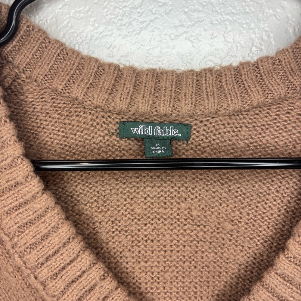 Cozy Brown V-Neck Sweater - Picture 2 of 2